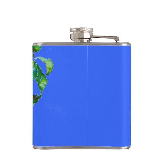 Elegante roze magenta waterverf bloemenrozen heupfles (Achterkant)