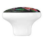 Elegante roze magenta waterverf bloemenrozen keramische knop (Zijkant)