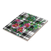 Elegante roze magenta waterverf Rozen geruit Tegeltje (Zijkant)