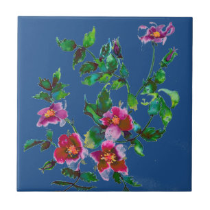 Elegante roze magenta waterverf rozen tegeltje