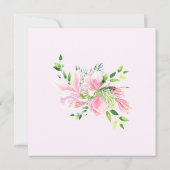 Elegante Roze Magnolia Aquarel Baby Douche Bedankkaart (Achterkant)