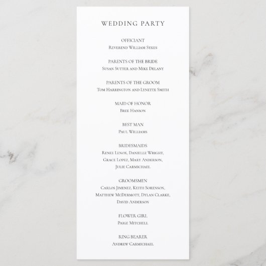 Elegante Roze Magnolia Eucalyptus Bloemige Bruilof Programmakaart (Achterkant)