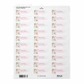 Elegante Roze Magnolia Roos Bloementuin Etiket (Full Sheet)