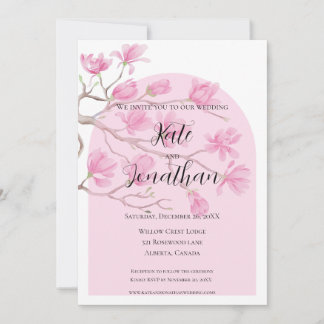 Elegante Roze Magnolia Tuin Kaart