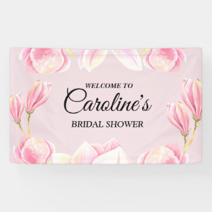 Elegante Roze Magnolia Waterverf Bruidsdouche Spandoek