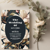 Elegante roze Magnolia's en groen Kaart