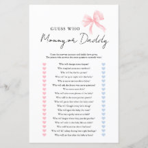 Elegante Roze Mama of Papa Baby Shower Spel