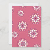 Elegante roze mandala indiaanse bruiloft uitnodigi kaart (Achterkant)
