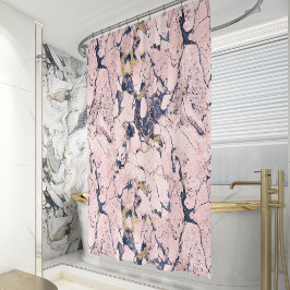 Elegante Roze Marine Gouden Marmer Douchegordijn