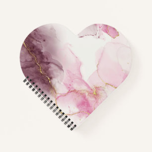 Elegante roze marmer goud ader patroon   notitieboek