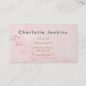 Elegante Roze Marmer Goud Zakelijk Visitekaartje (Achterkant)