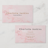 Elegante Roze Marmer Goud Zakelijk Visitekaartje (Voorkant / Achterkant)