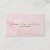 Elegante Roze Marmer Goud Zakelijk Visitekaartje (Voorkant)