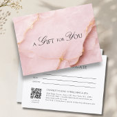 Elegante Roze Marmer QR Code Cadeaubon