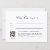 Elegante Roze Marmer QR Code Cadeaubon (Achterkant)
