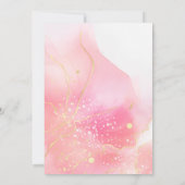 Elegante roze marmeren afstudeeruitnodiging kaart (Achterkant)