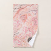 Elegante roze marmeren badhanddoekenset bad handdoek (Handdoek)