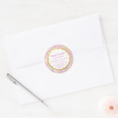 Elegante roze marmeren chic gouden glanslabel ronde sticker (Envelop)