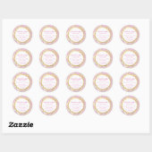 Elegante roze marmeren chique gouden glanslabel ronde sticker (Vel)