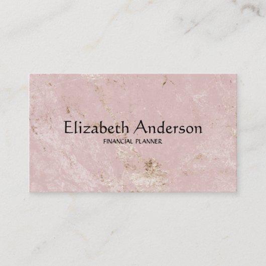 Elegante Roze Marmeren Consultant Visitekaartje (Voorkant)