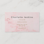 Elegante Roze Marmeren Deegroller Bakkerij Banketb Visitekaartje (Achterkant)