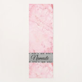 Elegante Roze Marmeren Diamant Bling Namaste Custo Yogamat (Voorkant)
