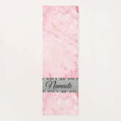 Elegante Roze Marmeren Diamant Bling Namaste Custo Yogamat (Achterkant)