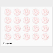 Elegante roze marmeren look ronde sticker (Vel)