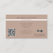 Elegante Roze Marmeren Monogram QR Code Visitekaartje (Achterkant)
