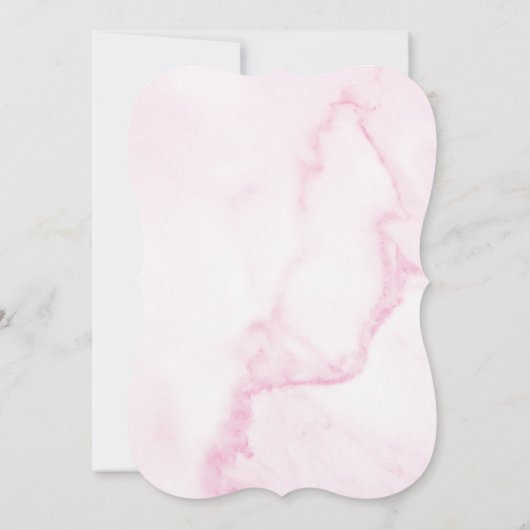 Elegante roze marmeren trouwuitnodiging kaart (Achterkant)