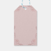 Elegante Roze Mauve Bloemen Verjaardag Gift Label Cadeaulabel (Achterkant)