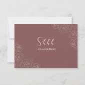 Elegante roze mauve bloemkaart voor RSVP (Achterkant)