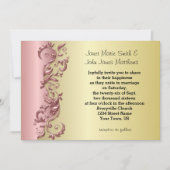 Elegante Roze Mauve & Goud Florida bruiloft Kaart (Voorkant)