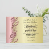 Elegante Roze Mauve & Goud Florida bruiloft Kaart (Staand voorkant)