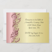 Elegante Roze Mauve & Goud Florida bruiloft Kaart (Achterkant)