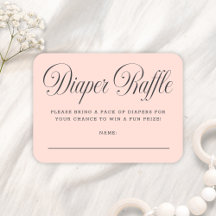 Elegante Roze Meisje Baby Shower Luier Raffle