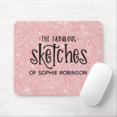 Elegante roze meisje glitter artiest muismat (Met muis)