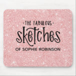 Elegante roze meisje glitter artiest muismat<br><div class="desc">Deze schattige roze glitter persoonlijke muismat is geweldig voor een meisje dat graag tekenen maar creëer kunstwerk op de computer. Het heeft een zwart typografisch ontwerp op een prachtige roze glitter achtergrond. Pas het klembord aan met de naam van uw keuze. Zo leuk voor een meisjeskunstenaar. Bijpassende kantoorbenodigdheden beschikbaar. Ontworpen...</div>