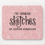Elegante roze meisje glitter artiest muismat<br><div class="desc">Deze schattige roze glitter persoonlijke muismat is geweldig voor een meisje dat graag tekenen maar creëer kunstwerk op de computer. Het heeft een zwart typografisch ontwerp op een prachtige roze glitter achtergrond. Pas het klembord aan met de naam van uw keuze. Zo leuk voor een meisjeskunstenaar. Bijpassende kantoorbenodigdheden beschikbaar. Ontworpen...</div>