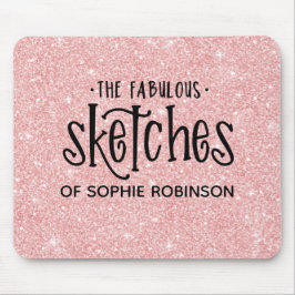 Elegante roze meisje glitter artiest muismat