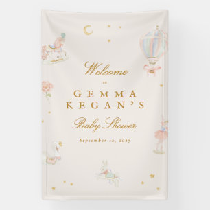 elegante roze meisje sprookje Baby Shower welkom Spandoek
