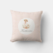 Elegante Roze Meisjes Aangepaste Naam Domme Gans Kussen (Voorkant)