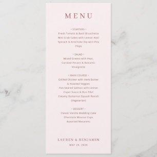 Elegante Roze Menu Sjabloon