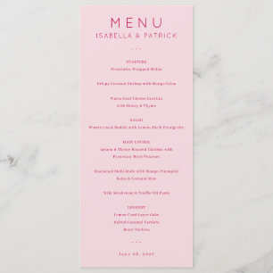 Elegante Roze Menu Sjabloon