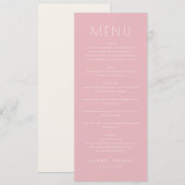 Elegante Roze Menutemplate Menu (Voorkant / Achterkant)
