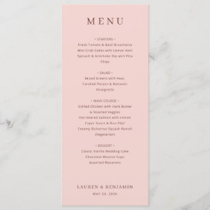 Elegante Roze Menutemplate Menu