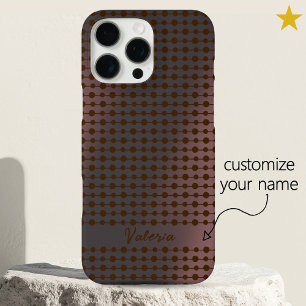 Elegante Roze Metalen Stippen Lijn Patroon Aangepa iPhone 16 Pro Max Hoesje
