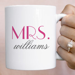 Elegante Roze Mevrouw Trouw Monogram Koffiemok