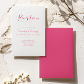 Elegante Roze Minimal Wedding Receptie Kaart