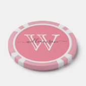 Elegante Roze Minimale Naam en Monogrammed Poker Chips (Enkel)